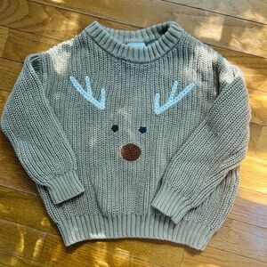 Cozy Tan Reindeer Sweater for Kids
